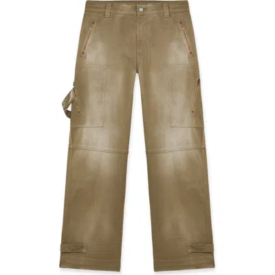 Fortela Juniat Cargo Twill Cotton Trousers In Brown