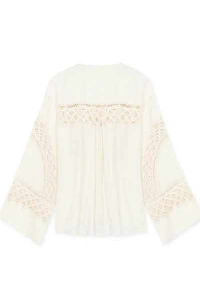 Fortela Cleide Embroidered Lace Shirt In Brown