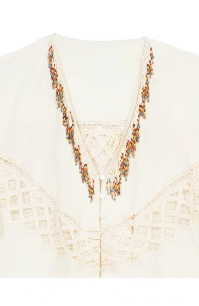 Fortela Cleide Embroidered Lace Shirt In Brown