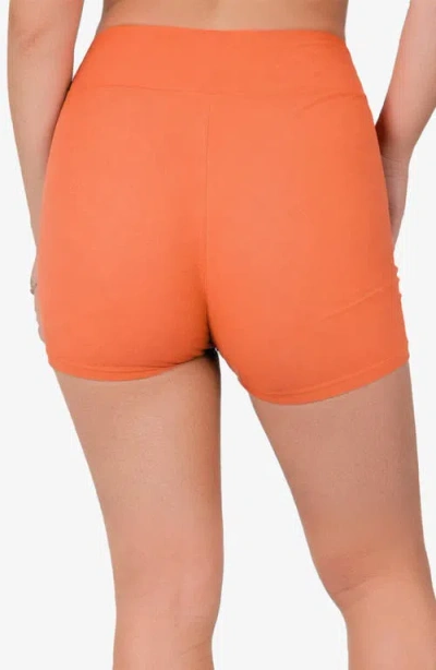 Calypsa Plus Size Swim Shorts In Orange