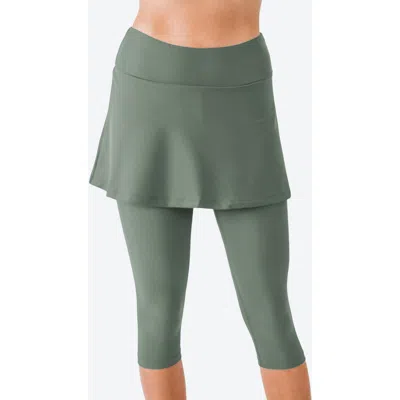 Calypsa Skirted Swim Capris In Green