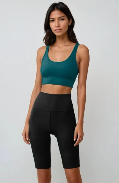 Calypsa Tummy Control Long Bike Swim Shorts In Black