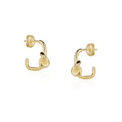 Spero London Semi Hoop Knot Sterling Silver Earrings In Gold