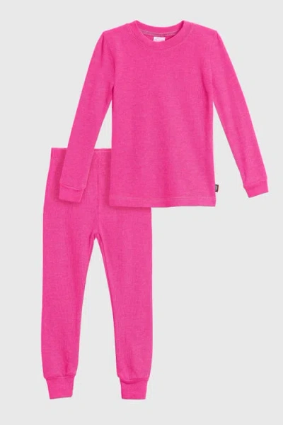 City Threads Girls Soft & Cozy Thermal Long Johns 2-piece Set In Pink