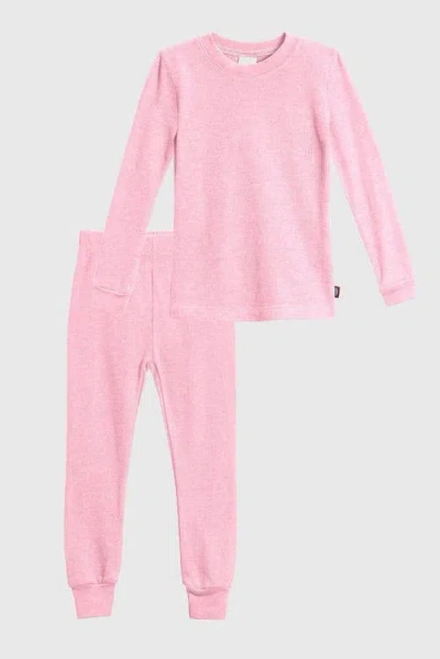 City Threads Girls Soft & Cozy Thermal Long Johns 2-piece Set In Pink