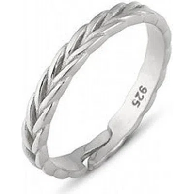 Spero London Braided Design Adjustable Sterling Silver Band Ring In Silver