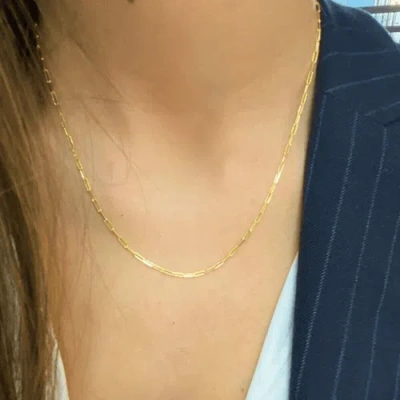 Spero London Rectangular Link Chain Sterling Silver Necklace In Gold