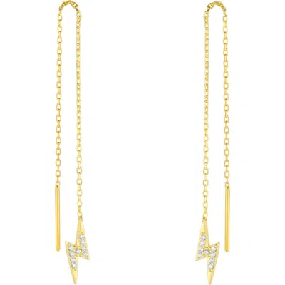 Spero London Lightning Bolt Sterling Silver Chain Drop Earrings In Gold