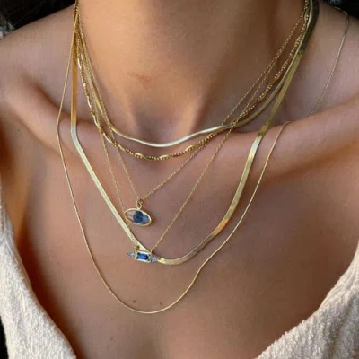 Spero London Transparent Glass Evil Eye Sterling Silver Necklace In Gold