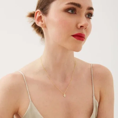 Spero London Hamsa Hand Necklace Sterling Silver With Blue Stone In Gold