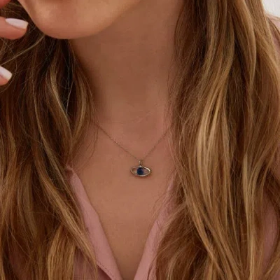 Spero London Transparent Glass Evil Eye Sterling Silver Necklace In Gold