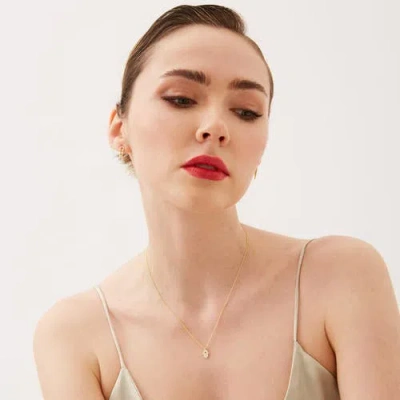 Spero London Hamsa Hand Necklace Sterling Silver With Blue Stone In Gold