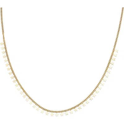 Spero London Multiple Star Sterling Silver Station Necklace In Gold