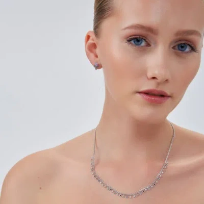 Spero London Rainbow Multiple Star Station Necklace Sterling Silver In Metallic