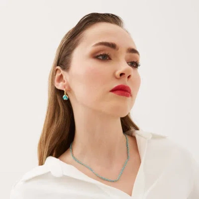 Spero London Enamel Blue Five Color Sterling Silver Earrings In Gold