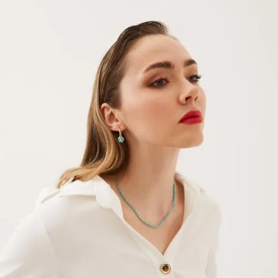 Spero London Enamel Blue Five Color Sterling Silver Earrings In Gold