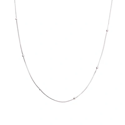 Spero London Italian Bead Chain Sterling Silver Satellite Necklace In Metallic