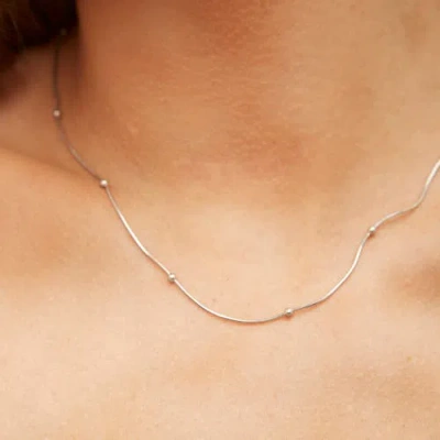 Spero London Italian Bead Chain Sterling Silver Satellite Necklace In Metallic