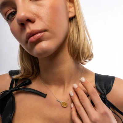 Spero London Sterling Silver Tennis Racket Necklace In Metallic