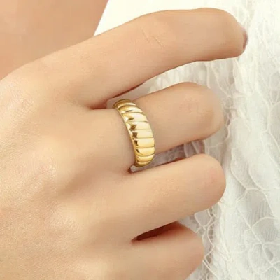 Spero London Croissant Ring In Sterling Silver Gold Vermeil In Gold