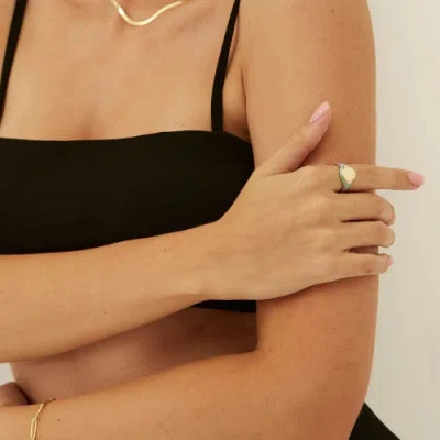 Spero London Enamelled Multicoloured Sterling Silver Round Signet Ring In Multi