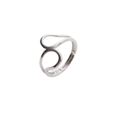 Spero London Intercepting Circles New Sterling Silver Ring In Metallic