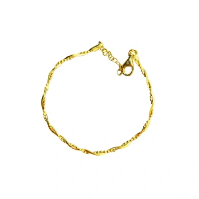 Spero London Bead Chain Twisted Sterling Silver Bracelet In Gold