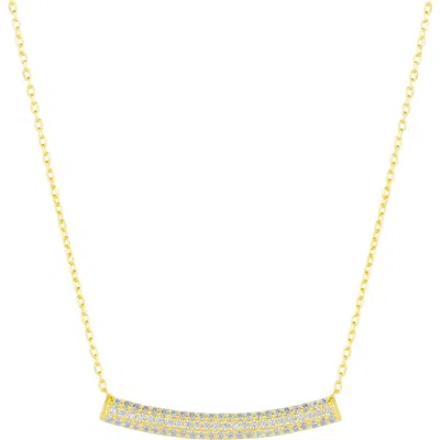 Spero London Sterling Silver Concave Bar Necklace In Gold