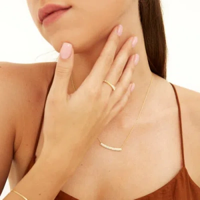 Spero London Sterling Silver Concave Bar Necklace In Gold