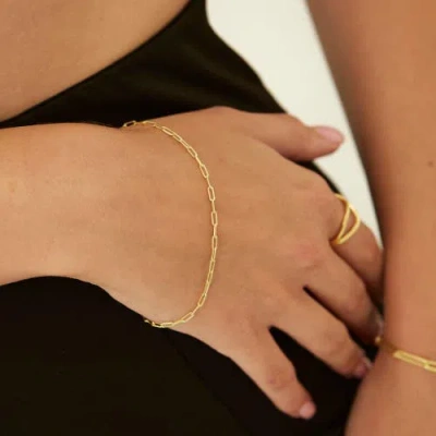 Spero London Rectangular Sterling Silver Chain Bracelet In Gold