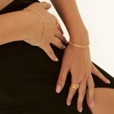 Spero London Rectangular Sterling Silver Chain Bracelet In Gold