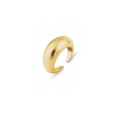 Spero London Sterling Silver Dome Crescent Ring In Gold