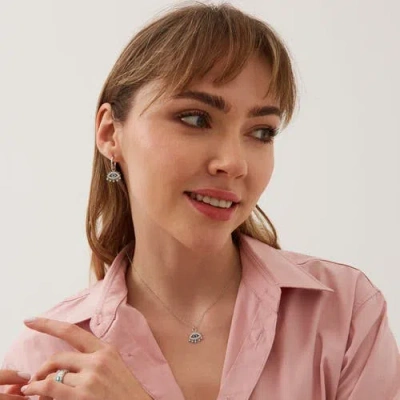 Spero London Evil Eye Earring Blue Eye Eyelash Sterling Silver Earring In Metallic