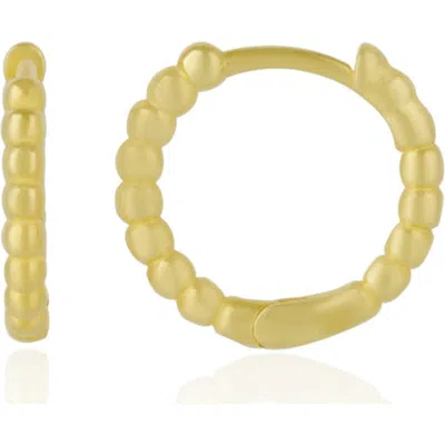 Spero London Bead Hoop Sterling Silver Earring In Gold