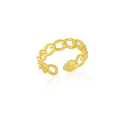Spero London Sterling Silver Chain Ring In Gold