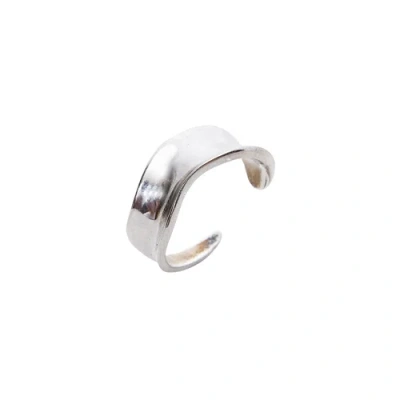 Spero London Large Contour Stack Sterling Silver Ring In Silver