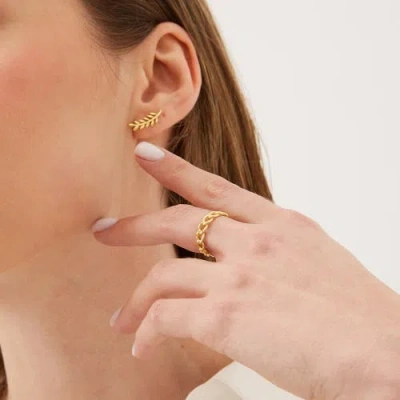 Spero London Sterling Silver Chain Ring In Gold