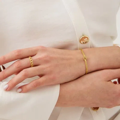 Spero London Sterling Silver Chain Ring In Gold