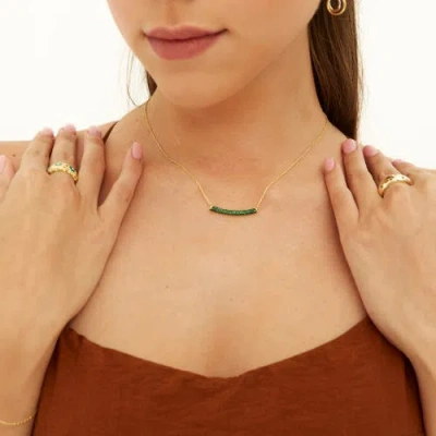 Spero London Sterling Silver Concave Bar Necklace In Gold