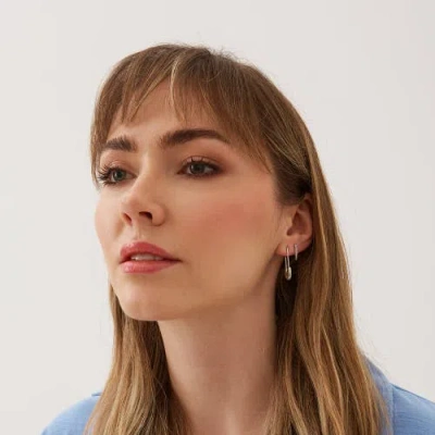 Spero London Long Pave Dagger Stud Earrings In Metallic