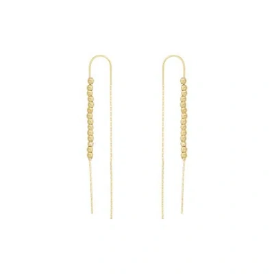 Spero London Sterling Silver Dorica Chain Bead Drop Earring In Metallic