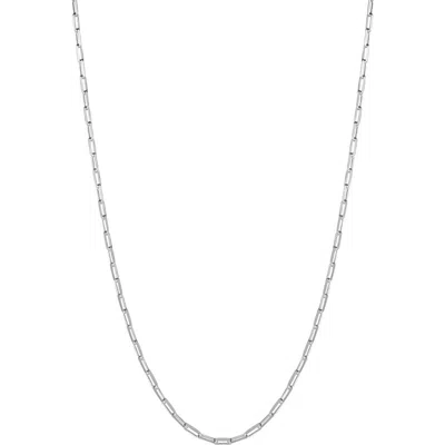 Spero London Rectangular Link Chain Sterling Silver Necklace In Metallic