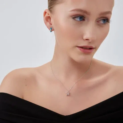 Spero London Balloon Dog Poodle Necklace In Sterling Silver In Metallic