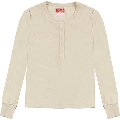 Fortela Coralie Long Sleeve Henley T-shirt In Neutral