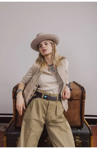 Fortela Coralie Long Sleeve Henley T-shirt In Neutral