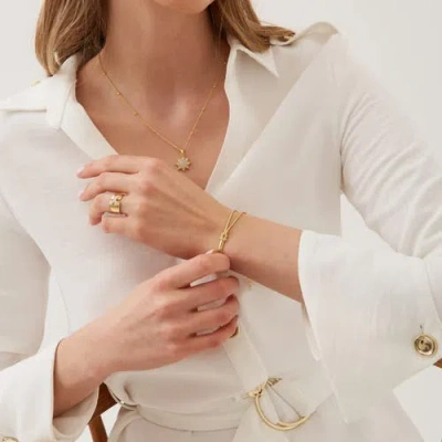 Spero London Sterling Silver Snake Chain Knot Bracelet In Gold