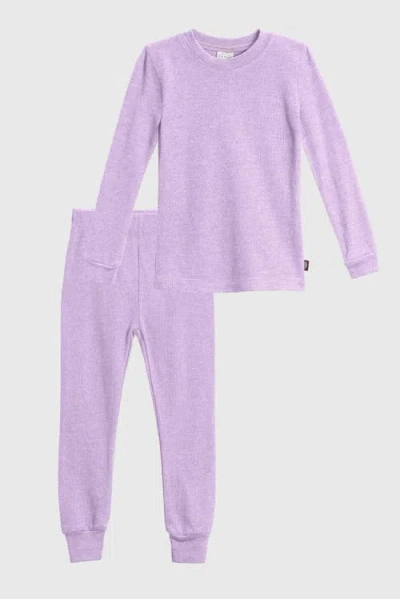 City Threads Girls Soft & Cozy Thermal Long Johns 2-piece Set In Purple