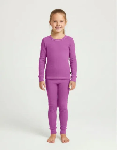 City Threads Girls Soft & Cozy Thermal Long Johns 2-piece Set In Pink
