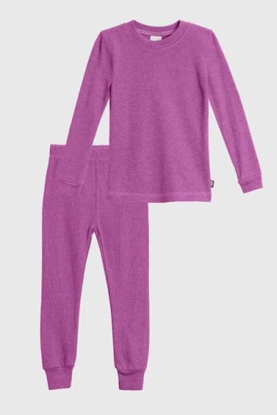City Threads Girls Soft & Cozy Thermal Long Johns 2-piece Set In Pink