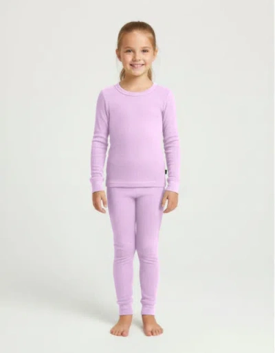 City Threads Girls Soft & Cozy Thermal Long Johns 2-piece Set In Purple